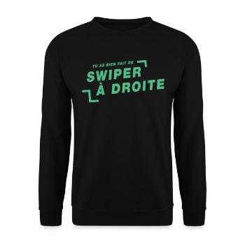 Cadeau Saint Valentin Homme Femme Humoristique - Sweat-shirt Unisexe - noir - Devant - Alina (178cm) & Michal (187cm)