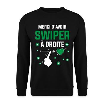 Cadeau Saint Valentin Homme Femme Humoristique - Sweat-shirt Unisexe - noir - Devant - Alina (178cm) & Michal (187cm)