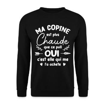 Cadeau Saint Valentin Homme Femme Humoristique - Sweat-shirt Unisexe - noir - Devant - Alina (178cm) & Michal (187cm)