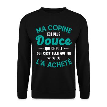 Cadeau Saint Valentin Homme Femme Humoristique - Sweat-shirt Unisexe - noir - Devant - Alina (178cm) & Michal (187cm)