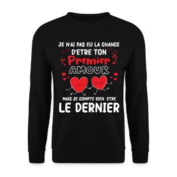 Cadeau Saint Valentin Homme Femme Humoristique - Sweat-shirt Unisexe - noir - Devant - Alina (178cm) & Michal (187cm)