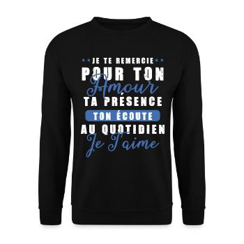 Cadeau Saint Valentin Homme Femme Humoristique - Sweat-shirt Unisexe - noir - Devant - Alina (178cm) & Michal (187cm)