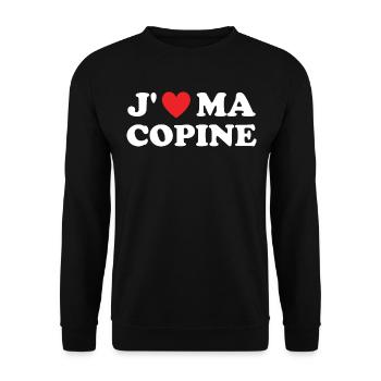 Cadeau Saint Valentin Homme Femme Humoristique - Sweat-shirt Unisexe - noir - Devant - Alina (178cm) & Michal (187cm)