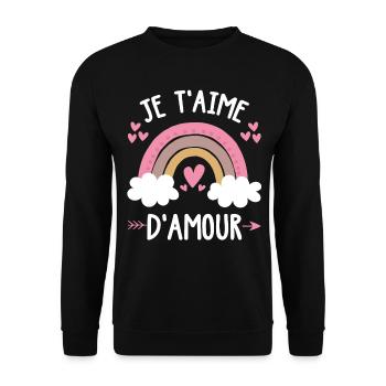 Cadeau Saint Valentin Homme Femme Humoristique - Sweat-shirt Unisexe - noir - Devant - Alina (178cm) & Michal (187cm)