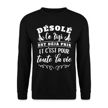 Cadeau Saint Valentin Homme Femme Humoristique - Sweat-shirt Unisexe - noir - Devant - Alina (178cm) & Michal (187cm)