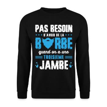 Cadeau Saint Valentin Homme Humour Beauf Coquin - Sweat-shirt Unisexe - noir - Devant - Alina (178cm) & Michal (187cm)
