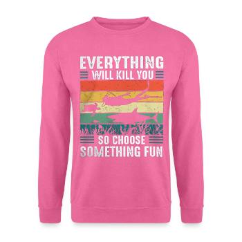 23F 0320 bk - Sweat-shirt Unisexe - rose - Devant