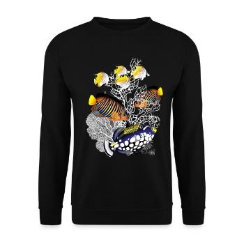 coral reef lake fish sea resort beach - Unisex Sweatshirt - black - Front - Alina (178cm) & Michal (187cm)