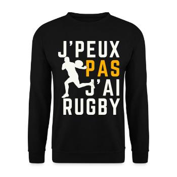 J'peux pas j'ai Rugby - Sweat-shirt Unisexe - noir - Devant - Alina (178cm) & Michal (187cm)