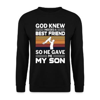 My Best Friend My Son - Unisex Pullover - Schwarz - Vorne - Alina (178cm) & Michal (187cm)