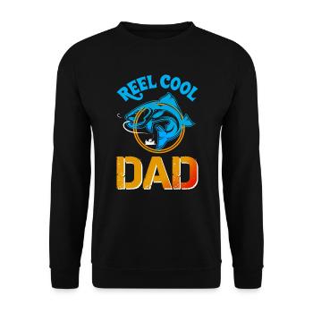Reel cool Dad Fishing - Unisex Sweatshirt - black - Front - Alina (178cm) & Michal (187cm)