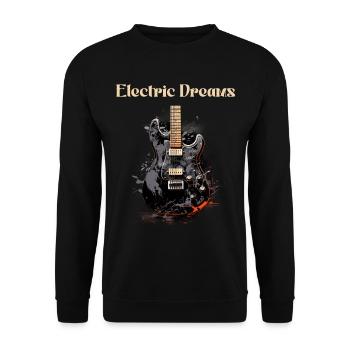Electric Dreams Lustiges Zitat Gitarrenlehrer - Unisex Pullover - Schwarz - Vorne - Alina (178cm) & Michal (187cm)