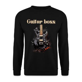 Guitar Gang Lustiges Zitat Gitarrenlehrer - Unisex Pullover - Schwarz - Vorne - Alina (178cm) & Michal (187cm)