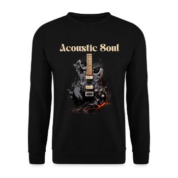 Acoustic Soul Funny Quote Guitar Teacher - Unisex Sweatshirt - black - Front - Alina (178cm) & Michal (187cm)