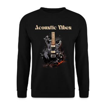 Acoustic Vibes Lustiges Zitat Gitarrenlehrer - Unisex Pullover - Schwarz - Vorne - Alina (178cm) & Michal (187cm)