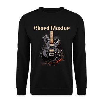 Akkordmeister Lustiges Zitat Gitarrenlehrer - Unisex Pullover - Schwarz - Vorne - Alina (178cm) & Michal (187cm)