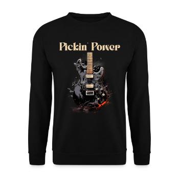 Pickin'power Lustiges Zitat Gitarrenlehrer - Unisex Pullover - Schwarz - Vorne - Alina (178cm) & Michal (187cm)