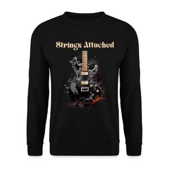 Saiten beigefügt Lustiges Zitat Gitarrenlehrer - Unisex Pullover - Schwarz - Vorne - Alina (178cm) & Michal (187cm)