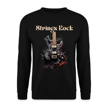 Saiten Rock Lustiges Zitat Gitarre Lehrer - Unisex Pullover - Schwarz - Vorne - Alina (178cm) & Michal (187cm)