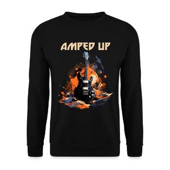 Verstärktes lustiges Zitat Gitarrenlehrer - Unisex Pullover - Schwarz - Vorne - Alina (178cm) & Michal (187cm)