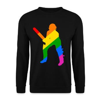 Batsman dans l’arc-en-ciel de cricket - Sweat-shirt Unisexe - noir - Devant - Alina (178cm) & Michal (187cm)