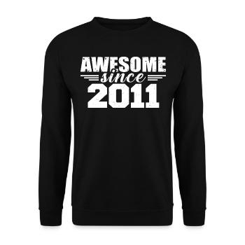Jahrgang 2011 Vintage Retro Jubiläumsgeschenk 2011 - Unisex Pullover - Schwarz - Vorne - Alina (178cm) & Michal (187cm)