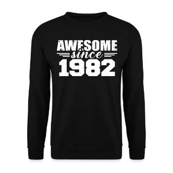 Né en 1982 Vintage Cadeau Anniversaire Rétro 1982 - Sweat-shirt Unisexe - noir - Devant - Alina (178cm) & Michal (187cm)