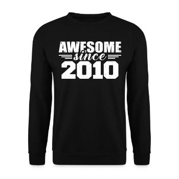 Jahrgang 2010 Vintage Retro Jubiläumsgeschenk 2010 - Unisex Pullover - Schwarz - Vorne - Alina (178cm) & Michal (187cm)