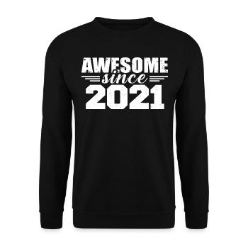 Born in 2021 Vintage Retro Anniversary Gift 2021 - Unisex Sweatshirt - black - Front - Alina (178cm) & Michal (187cm)
