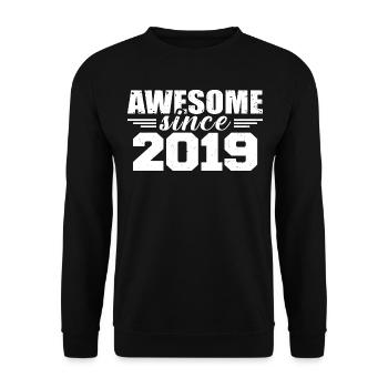 Geboren im Jahr 2019 Vintage Retro Jubiläumsgeschenk 2019 - Unisex Pullover - Schwarz - Vorne - Alina (178cm) & Michal (187cm)