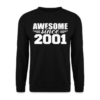 Né en 2001 Vintage Cadeau Anniversaire Rétro 2001 - Sweat-shirt Unisexe - noir - Devant - Alina (178cm) & Michal (187cm)
