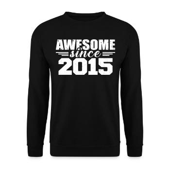 Né en 2015 Vintage Cadeau Anniversaire Rétro 2015 - Sweat-shirt Unisexe - noir - Devant - Alina (178cm) & Michal (187cm)
