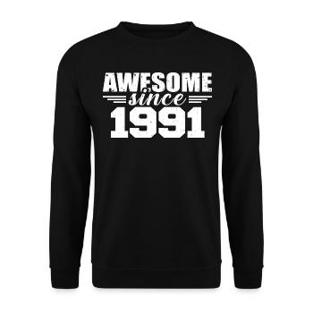 Né en 1991 Vintage Cadeau Anniversaire Rétro 1991 - Sweat-shirt Unisexe - noir - Devant - Alina (178cm) & Michal (187cm)
