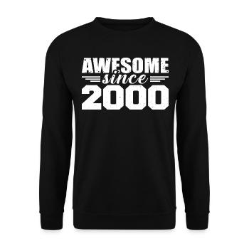 Né en 2000 Vintage Cadeau Anniversaire Rétro 2000 - Sweat-shirt Unisexe - noir - Devant - Alina (178cm) & Michal (187cm)