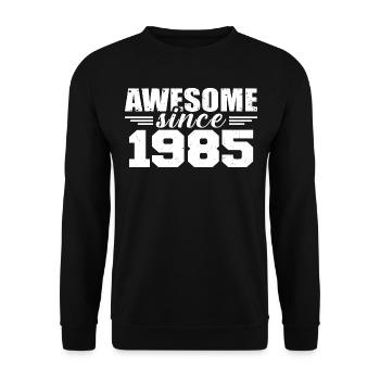 Né en 1985 Vintage Cadeau Anniversaire Rétro 1985 - Sweat-shirt Unisexe - noir - Devant - Alina (178cm) & Michal (187cm)