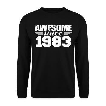 Né en 1983 Vintage Cadeau Anniversaire Rétro 1983 - Sweat-shirt Unisexe - noir - Devant - Alina (178cm) & Michal (187cm)