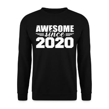 Born in 2020 Vintage Retro Birthday Gift 2020 - Unisex Sweatshirt - black - Front - Alina (178cm) & Michal (187cm)