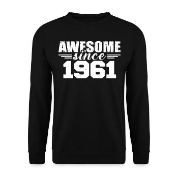 Né en 1961 Vintage Cadeau Anniversaire Rétro 1961 - Sweat-shirt Unisexe - noir - Devant - Alina (178cm) & Michal (187cm)