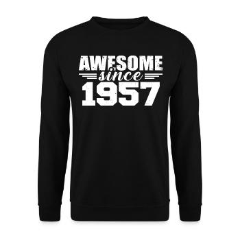 Né en 1957 Vintage Cadeau Anniversaire Rétro 1957 - Sweat-shirt Unisexe - noir - Devant - Alina (178cm) & Michal (187cm)