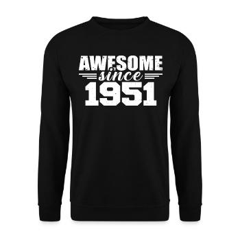 Born in 1951 Vintage Retro Anniversary Gift 1951 - Unisex Sweatshirt - black - Front - Alina (178cm) & Michal (187cm)