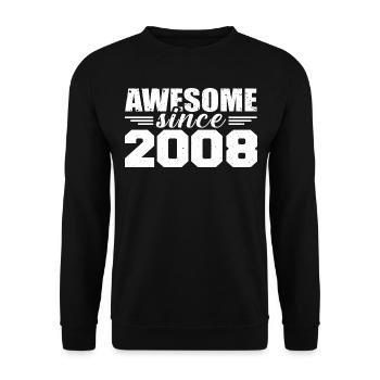 Né en 2008 Vintage Cadeau Anniversaire Rétro 2008 - Sweat-shirt Unisexe - noir - Devant - Alina (178cm) & Michal (187cm)