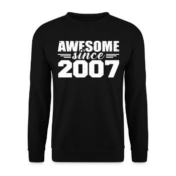 Né en 2007 Vintage Cadeau Anniversaire Rétro 2007 - Sweat-shirt Unisexe - noir - Devant - Alina (178cm) & Michal (187cm)