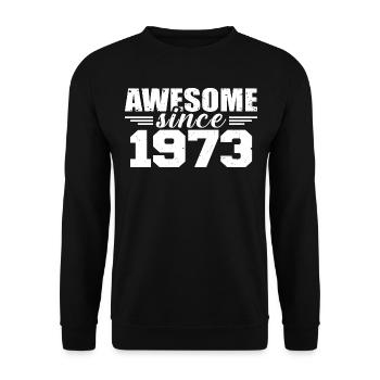Né en 1973 Vintage Cadeau Anniversaire Rétro 1973 - Sweat-shirt Unisexe - noir - Devant - Alina (178cm) & Michal (187cm)
