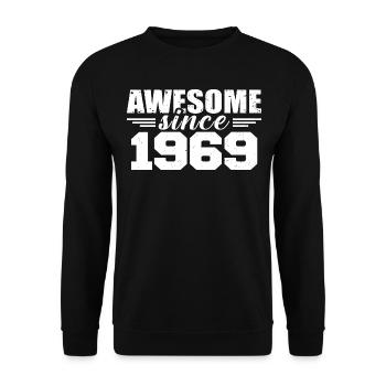 Né en 1969 Vintage Cadeau Anniversaire Rétro 1969 - Sweat-shirt Unisexe - noir - Devant - Alina (178cm) & Michal (187cm)