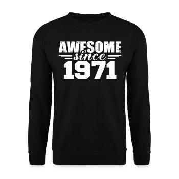 Né en 1971 Vintage Cadeau Anniversaire Rétro 1971 - Sweat-shirt Unisexe - noir - Devant - Alina (178cm) & Michal (187cm)