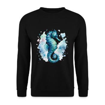 Seahorse, Sea, Sea Creatures, Vacation, Beach, Fun - Unisex Sweatshirt - black - Front - Alina (178cm) & Michal (187cm)