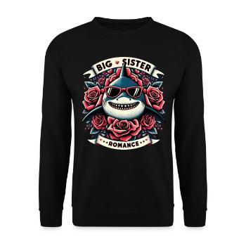 Grande soeur Shark Romance - Sweat-shirt Unisexe - noir - Devant - Alina (178cm) & Michal (187cm)