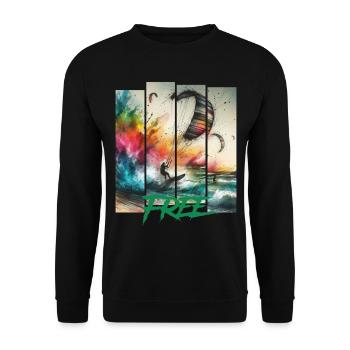 Le kitesurf - Sweat-shirt Unisexe - noir - Devant - Alina (178cm) & Michal (187cm)