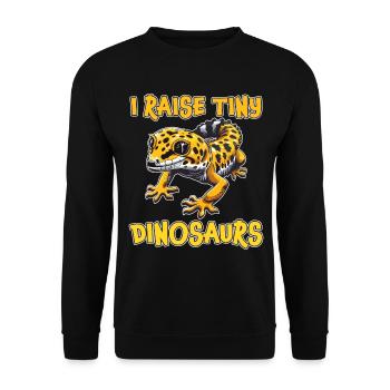 Leopardgecko Spruch Lustiges Leopardgecko Geschenk - Unisex Pullover - Schwarz - Vorne - Alina (178cm) & Michal (187cm)