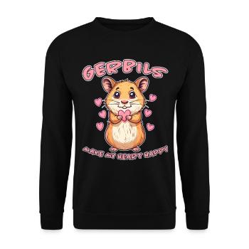 Gerbille disant rat de course drôle gerbille cadeau - Sweat-shirt Unisexe - noir - Devant - Alina (178cm) & Michal (187cm)
